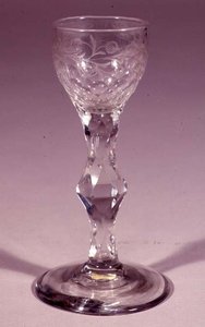 Verre à vin facetté avec bol, 1790
